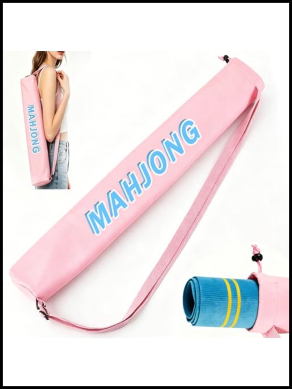 Waterproof Polyester Mahjong Mat Storage Bag with Drawstring, Dual Carrying